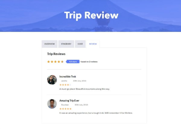 WP Travel Engine E28093 Trip Reviews