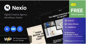 Nexio - Digital Creative Agency WordPress Theme + AI