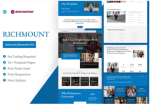 Richmount University - Education Elementor Pro Template Kit