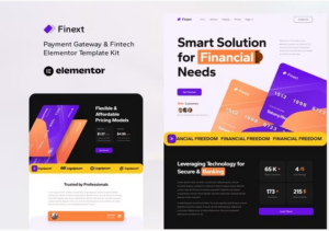 Finext - Payment Gateway & Fintech Elementor Template Kit