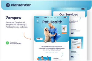 Pampaw – Veterinary & Pet Care Services Elementor Template Kit
