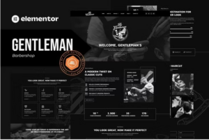 Gentleman - Barbershop & Hair Studio Elementor Template Kit