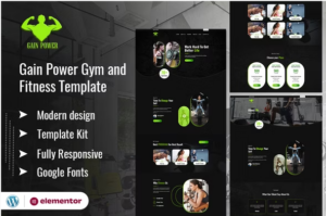 GAIN POWER - Gym & Fitness Elementor Template Kit