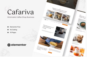 Cafariva - Minimalist Cafe &Coffee Elementor Template Kit