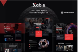 Xable - Dark Digital Agency Elementor Pro Template Kit