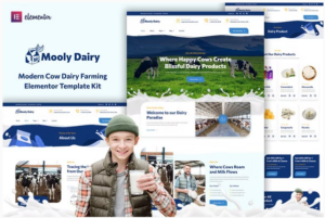 Mooly - Modern Cow Dairy Farming Elementor Template Kit