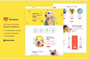 Bowow - Pet Care Services Elementor Template Kit