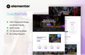 CreativeTech - Digital Marketing Agency Elementor Template Kit