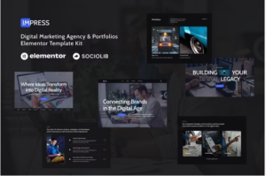 Impress - Digital Marketing Agency & Portfolios Elementor Template Kit
