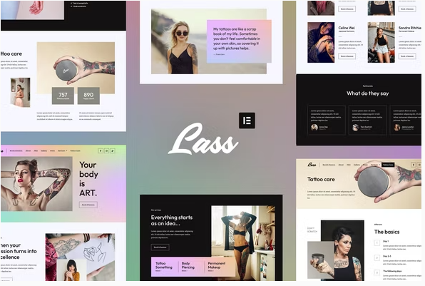 Lass - Tattoo Artist & Piercing Studio Elementor Template Kit