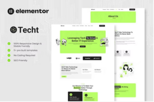 Techt - IT Solutions & Services Company Elementor Template Kit