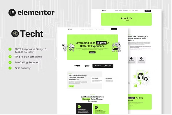 Techt - IT Solutions & Services Company Elementor Template Kit