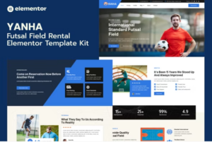 Yanha - Futsal Field Rental Elementor Pro Template Kit