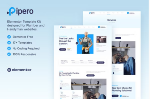 Pipero – Plumber & Handyman Services Elementor Template Kit