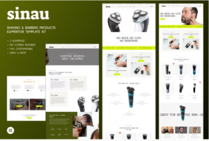 Sinau - Shaving & Barbers Products Elementor Template Kit