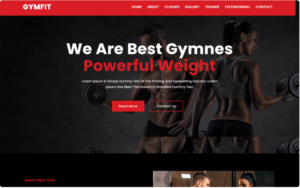 Gymfit Gym & Fitness Website HTML5 Template Website Template