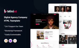 Minist - Minimal and Digital Agency Company Website Template
