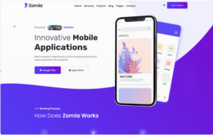 Zomia App Software HTML5 Template Website Template