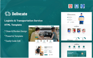 Delivcate – Logistic & Transportation Service Website Template