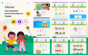 Kids, Kindergarten And Pre-School React Js Template Website Template