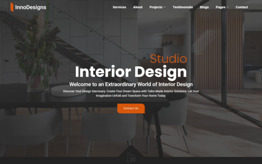 InnoDesigns - Interior & Furniture Design Studio Website Template