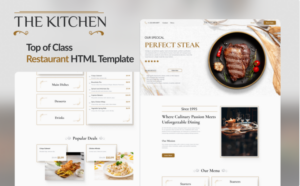 Feast Your Eyes: 'The Kitchen' Restaurant HTML Template for Savory Websites Website Template