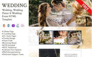 Wedding - FREE Wedding, Wedding Planner & Event HTML Template Website Template