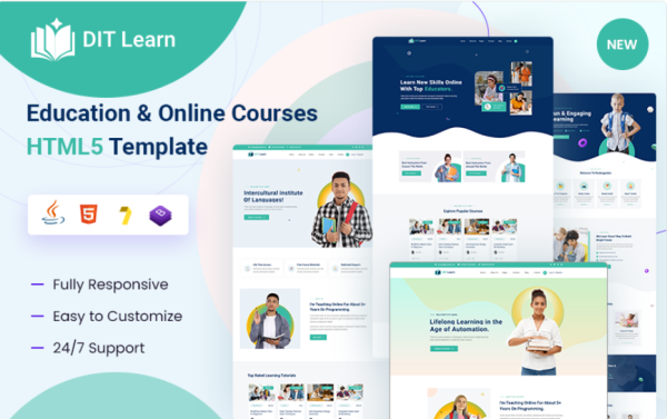 Education Online Course HTML5 Template Website Template