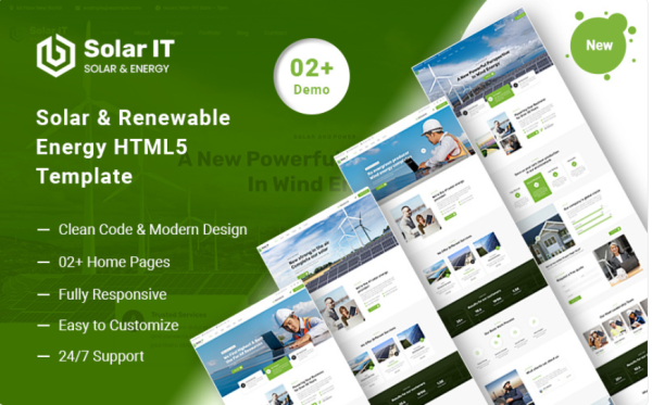Solar-IT – Solar Renewable Energy HTML5 Template Website Template