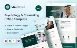 Mindfresh– Psychology & Counseling HTML5 Template Website Template