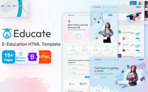Educate - Online Education & Courses HTML Website Template