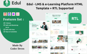 Edul - LMS & e-Learning Platform HTML Template + RTL Supported Website Template