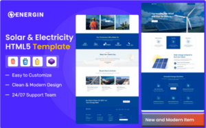 Energin – Solar & Renewable Energy HTML5 Template Website Template