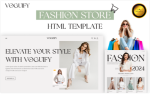 Voguify: Elegant Fashion Store HTML Website Template. Responsive, GSAP Animations, and Urban Vibes!
