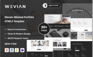 Wevian – Minimal Portfolio eCommerce Shop HTML5 Template Website Template