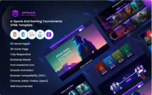 Attack - eSports And Gaming Tournaments HTML Template Website Template