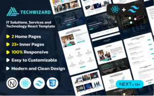 TechWizard - Next js IT Solutions Services and Technology React Template Website Template