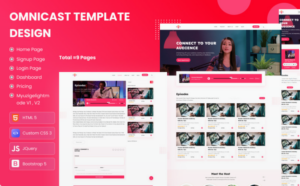 OmniCast – Podcast Website HTML Template for Audio & Video Players Website Template