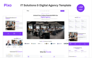 Pixo - IT Solutions & Digital Agency HTML website template Website Template