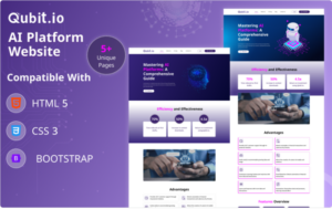 Qubit.io AI Platform HTML5 Bootstrap Website Template