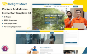 Delight Move - Packers And Movers Elementor Template Kit Elementor Kit