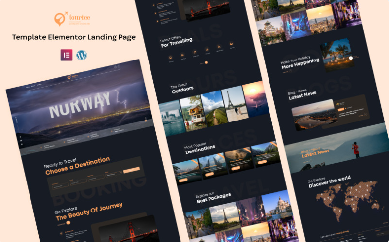 Tourice - Tour and Travels elementor landing page Elementor Kit