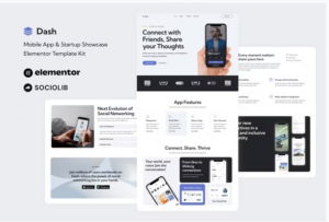 Dash - Mobile App & Startup Showcase Elementor Template Kit