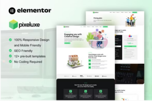 Pixeluxe - 3D Design Studio Elementor Pro Template Kit