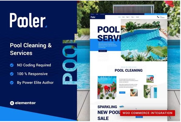 Pooler - Swimming Pool Cleaning Services Elementor Pro Template Kit