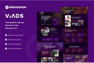 Viads - Videographer Agency Elementor Template Kit
