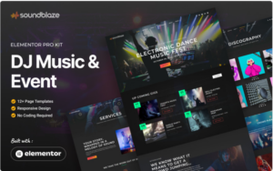 Soundblaze - DJ Music & Event Elementor Pro Template Kit Elementor Kit