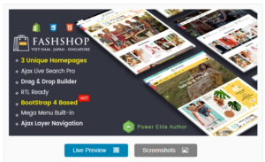 FashShop - Multipurpose Sectioned Drag & Drop Bootstrap 4 Shopify Theme