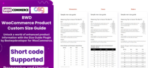 Product Custom Size Guide For WooCommerce 1.0