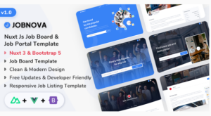 Jobnova - Nuxt Js Job Board, Job Portal and Job Listing Template